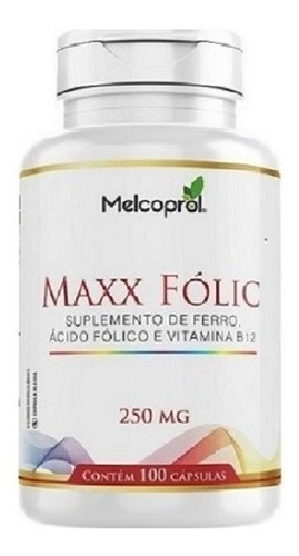 Ferro + Ácido Fólico + Vitamina B12 100 Cápsulas 100% I.d.r.