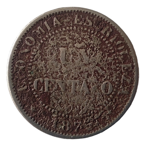 Moneda Chile 1 Centavo 1875 Níquel (x1735