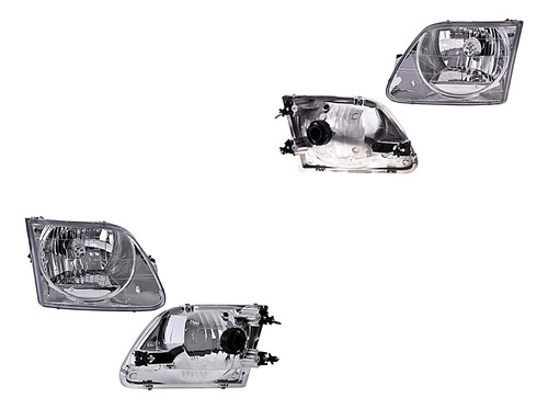 Par De Faros Ford F150/250 1997-2009 Cristalino Marca Depo