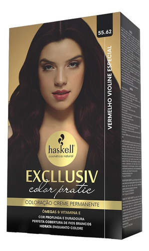Coloração Haskell Exclusiv Color Pratic tom 55.62 vermelho-violino para cabelo x 210g