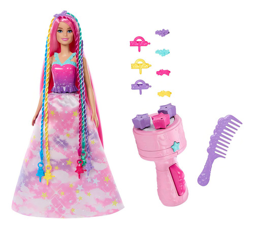 Barbie Fantasía Muñeca Trenzas Mágicas Hnj06