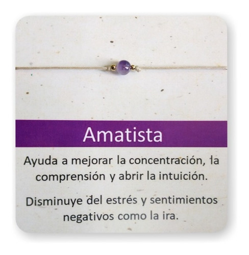 Pulsera Piedra Natural Amatista Amuleto Protección Regalo