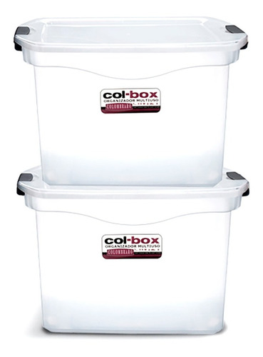 Caja Organizadora Megacol Box X2u 36 Lts C/trabas Colombraro