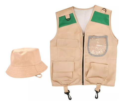 Conjunto De Explorador Al Aire Libre, Chaleco Y Sombrero De
