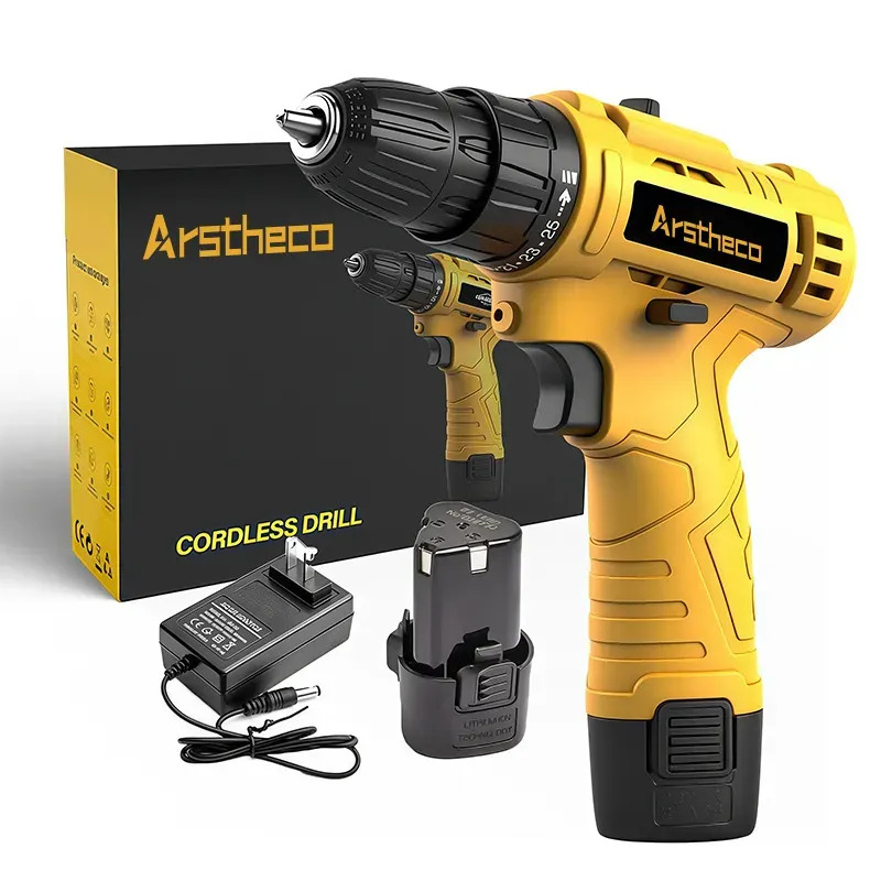 Parafusadeira Furadeira Sem Fio 25n 3/8 12v 10mm Bivolt Bateria Arstheco — foto 1 de 12