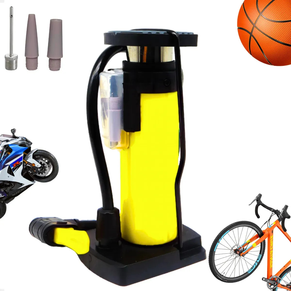 Bomba de Ar com Pedal Profissional Mini Compact