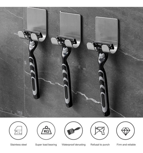 Soporte De Gancho Autoadhesivo Para Ducha De Acero Inoxidabl