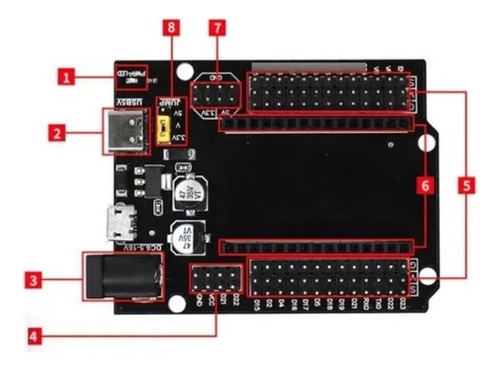 Base Shield Para Esp32 Expansión 30 Pines Usb 3.3v 5v
