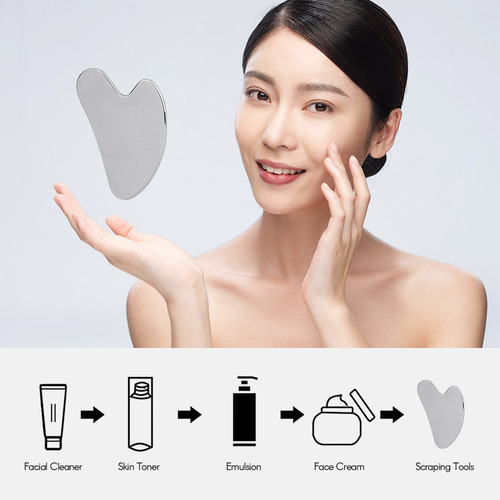 Ferramenta De Terapia Gua Sha De Aço Inoxidável Para O