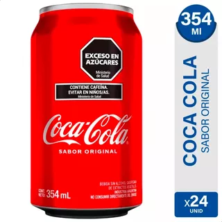 Coca Cola Lata 354ml Original Gaseosa - Pack X24 Latas