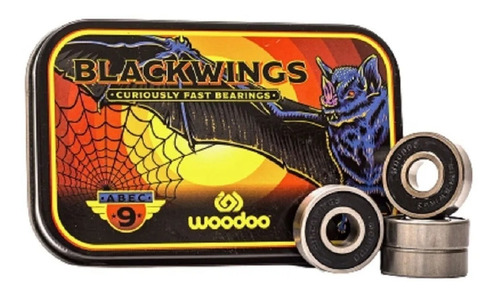 Imagen 1 de 6 de Rulemanes Skate Woodoo Blackwings Abec9