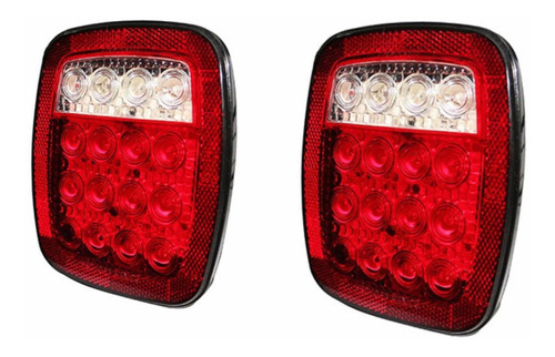 Par Calavera Tipo Jeep Led Plafón Led Remolque Camión 16 Led