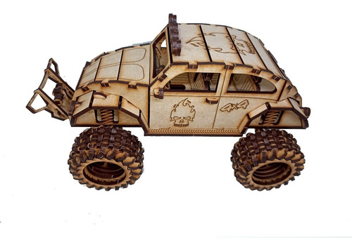Rompecabezas 3d Madera Vw Sedán Monster Bug