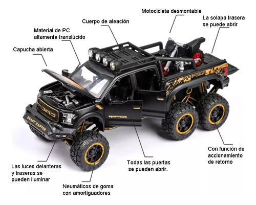 Ford Raptor F150 Tuning Edition Miniatura Metal Auto 1:28