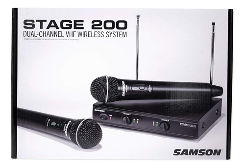 Sistema Inalámbrico Portátil Vhf Doble Canal Con 2 Micrófono