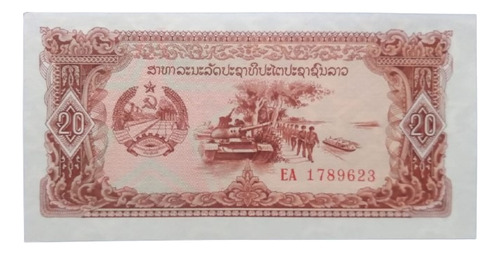 Billete De Laos, 20 Kip De 1979