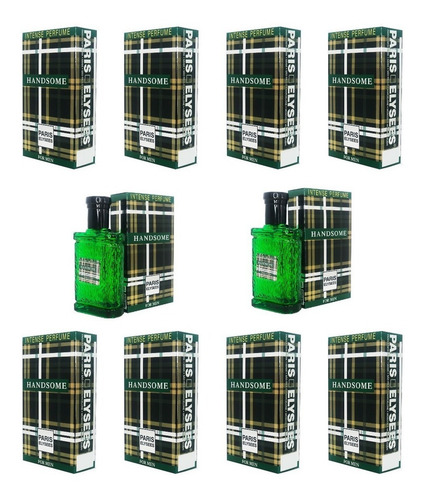 Kit Atacado Com 10 Perfumes Handsome Green 100ml Revenda