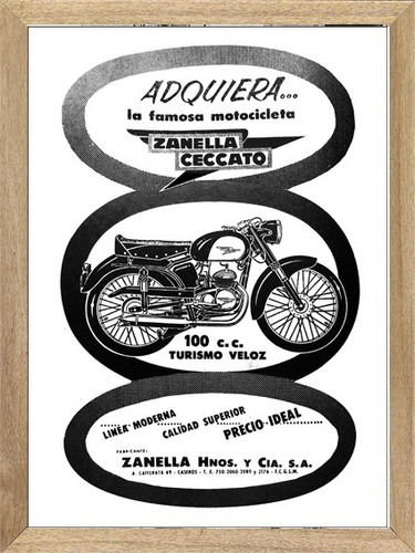 Zanella , Cuadro , Poster , Publicidad          K293