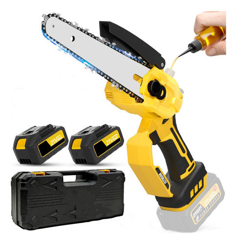 Mini Motosierra C/extensor 2.1 Mts. 2 Bateria Autolubricante
