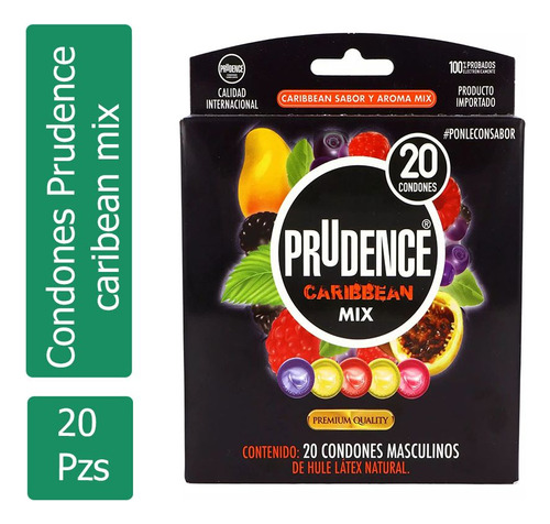 Preservativo Prudence Caribean Mix Caja Con 20 Condones