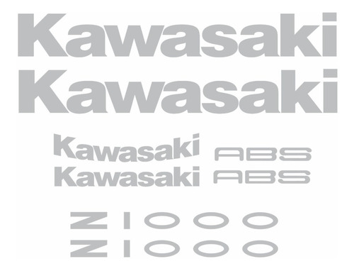 Kit Adesivo Compatível Kawasaki Z1000 Abs - Prata  Z1000p Cor KAWASAKI Z1000 ABS- PRATA