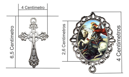 2 Terço Do Casal São Jorge Quero Ser Seu Par 40cm Relicario