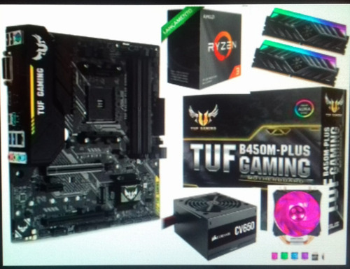 Pc Gamer Ryzen 3300x 16gb 3200mhz Rx 570 Ssd B450m Asus Tuf
