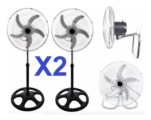  Ventilador 5 Aspas 3 En 1 Metal Potencia Aire 3 Vel X2 Uni