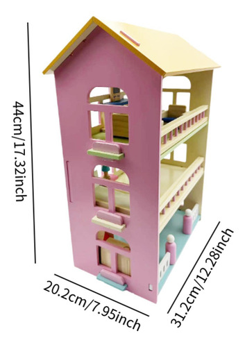 Casa De Muñecas De Madera, Juego De Casa De Muñecas,