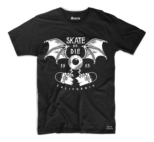 Remera Skate Or Die Algodón 100% - Modelo 02 - Skateboarding