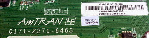 Main Vizio 3632-2892-0150 / 0171-2271-5647 / Lsc320an02 D32 (Usado)