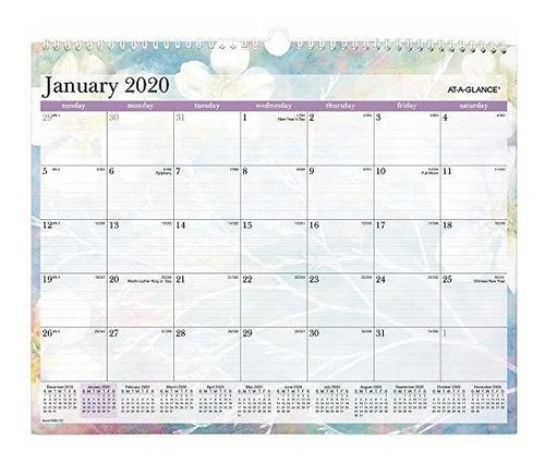 Ataglance 2020 Calendario Mensual De Pared, 15.0 X 11.8 In,