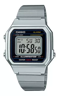 Reloj Casio Vintage Hombre B650wd-1a Luz |w| Color De La Correa Plateado Color Del Bisel Plateado Color Del Fondo Agua