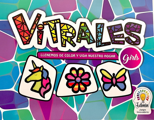 Juego Niños Vitrales Edmin Creatividad Arte Manualidad