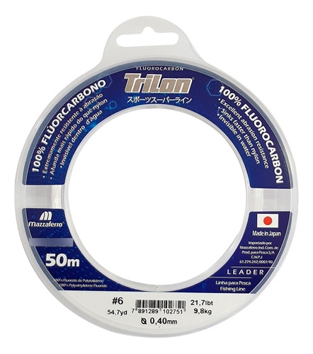 Fluocarbón Trilon X 50m 100% Fluocarbono 0.70mm 61.3lbs