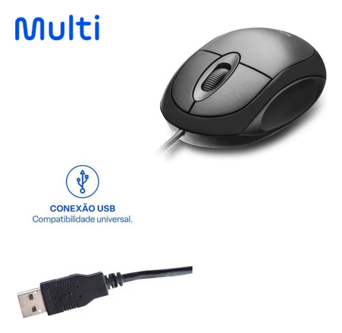Kit Teclado Usb Basic 0014 Bright + Mouse Classic Multilaser