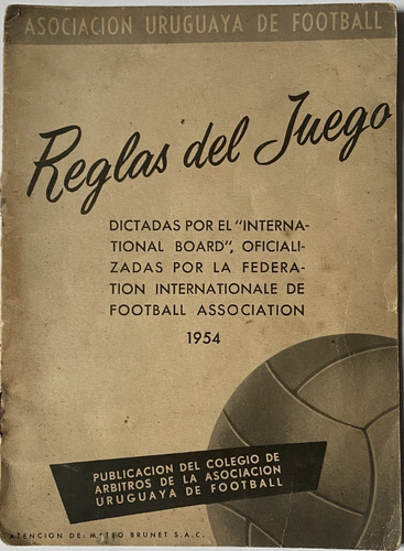 Reglas De Juego, Fútbol, 1954, Auf, 20 Pág, Cf3