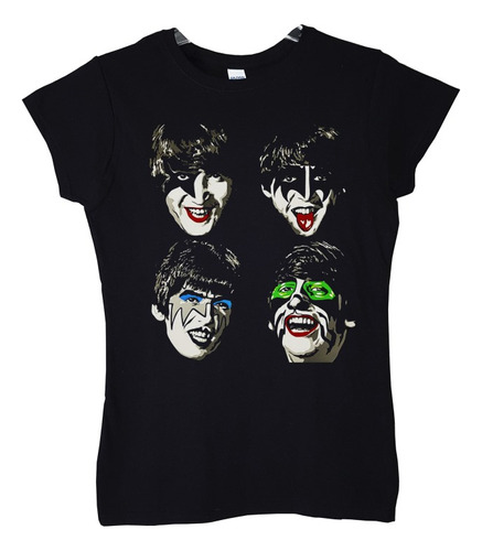 Polera Mujer The Beatles Kiss Parody Rock Abominatron