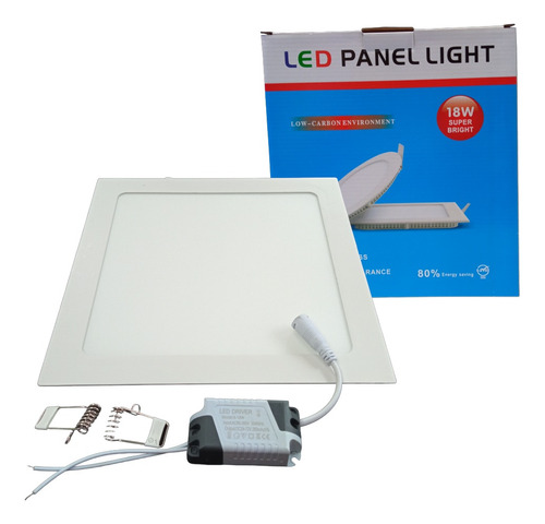 Panel Led Para Empotrar Cuadrado De 18w 85-265v