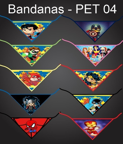 150 Und. Bandanas Pet Tam. Único Com 30 Estampas Diferentes