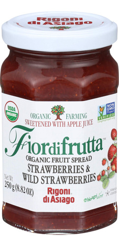 Rigoni Di Asiago Fiordifrutta Organic Fruit Spread, Fresa, 8