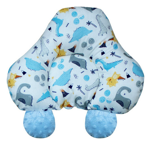 Travesseiro De Corpo Infantil Bebe Anatomico Ninho Protetor Cor Dino Azul
