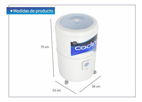 Lavarropas Semiautomático Codini Silent 4051 10kg 6programas