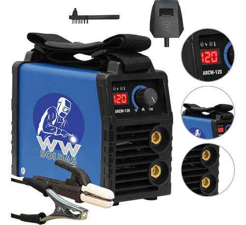 Máquina De Solda Inversora Arcw-120 120a Digital Portátil 220v Wwsoldas