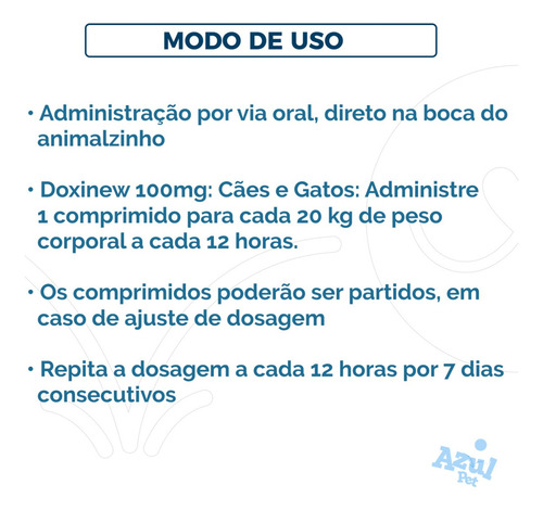 Doença Carrapato Tratamento Doxinew 100mg 7cp