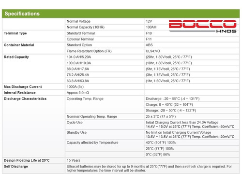 Imagen 3 de 3 de Bateria Ultracell Gel 12v 100ah (agm-gel-secas)
