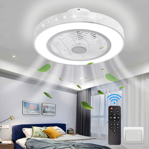 Ventilador De Techo Lampara Moderno, Tres Colores Dimmable