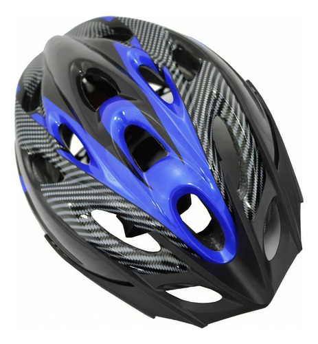 Casco De Carbono Para Bicicleta Con Visera Para Adulto Color Azul Talla L