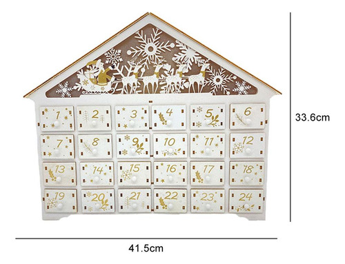 Calendario De Adviento De Navidad Recargable Ilumina 24