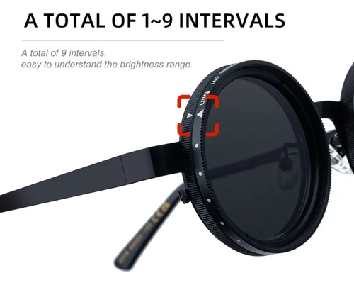 Óculos De Sol, Ajustáveis Sem Degraus Com Engrenagens Nd9,1a